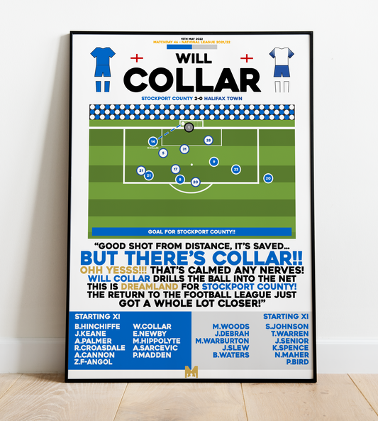 Will Collar Goal vs Halifax Town - National League 2021/22 - Stockport County