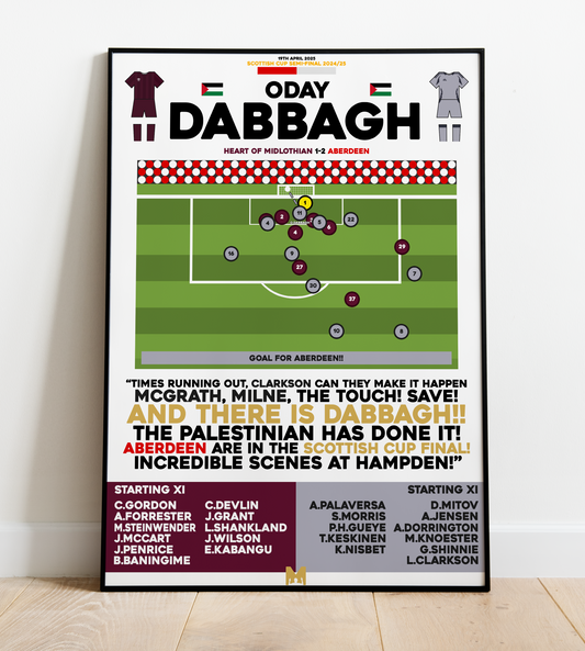 Oday Dabbagh Goal vs Hearts - Scottish Cup 2024/25 - Aberdeen