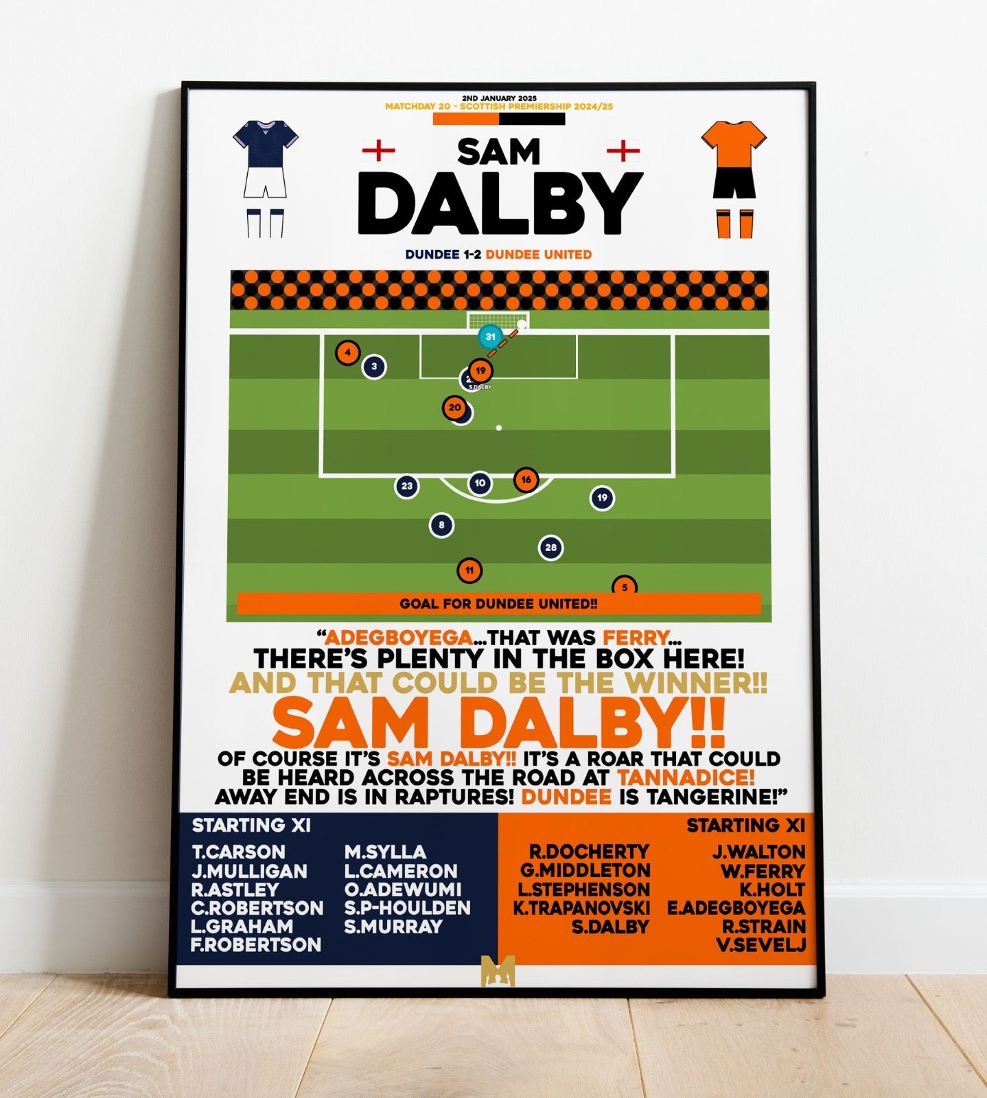 Sam Dalby Goal vs Dundee - Scottish Premiership 2024/25 - Dundee United