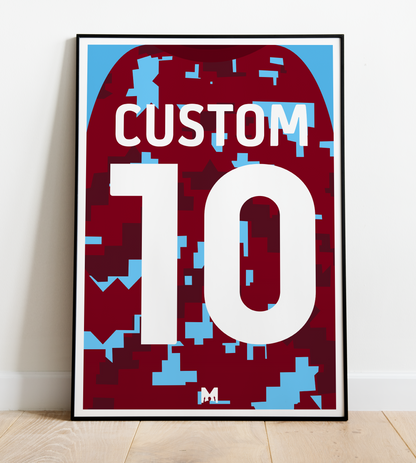 Design Your Own CUSTOM Burnley Kit Print 2022/23 - Home Shirt - Burnley