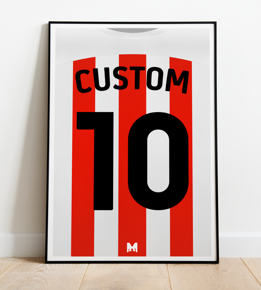 Design Your Own CUSTOM Sunderland Kit Print 2023/24 - Home Shirt - Sunderland