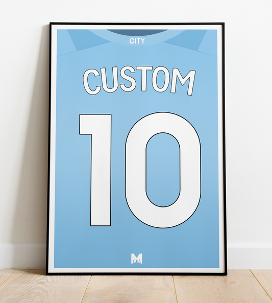 Design Your Own CUSTOM Man City Kit Print 2023/24 - Home Shirt - Manchester City
