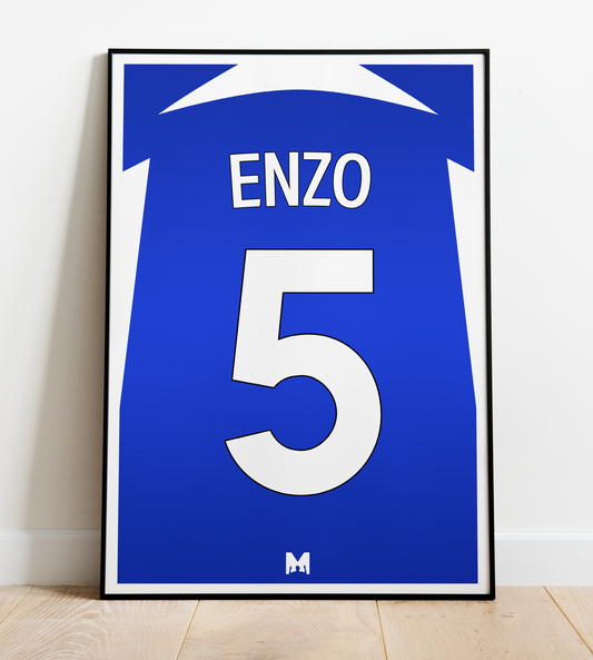 Chelsea Kit Print Enzo 2023/24 - Home Shirt - Chelsea