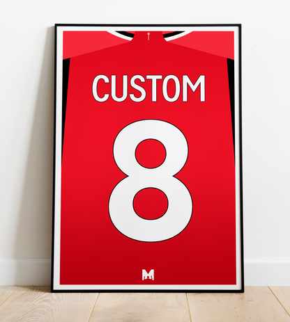 Design Your Own CUSTOM Man Utd Kit Print 2023/24 - Home Shirt - Manchester United