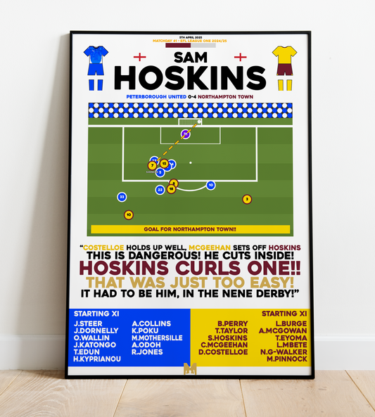 Sam Hoskins Goal vs Peterborough United - EFL League One 2024/25 - Northampton Town