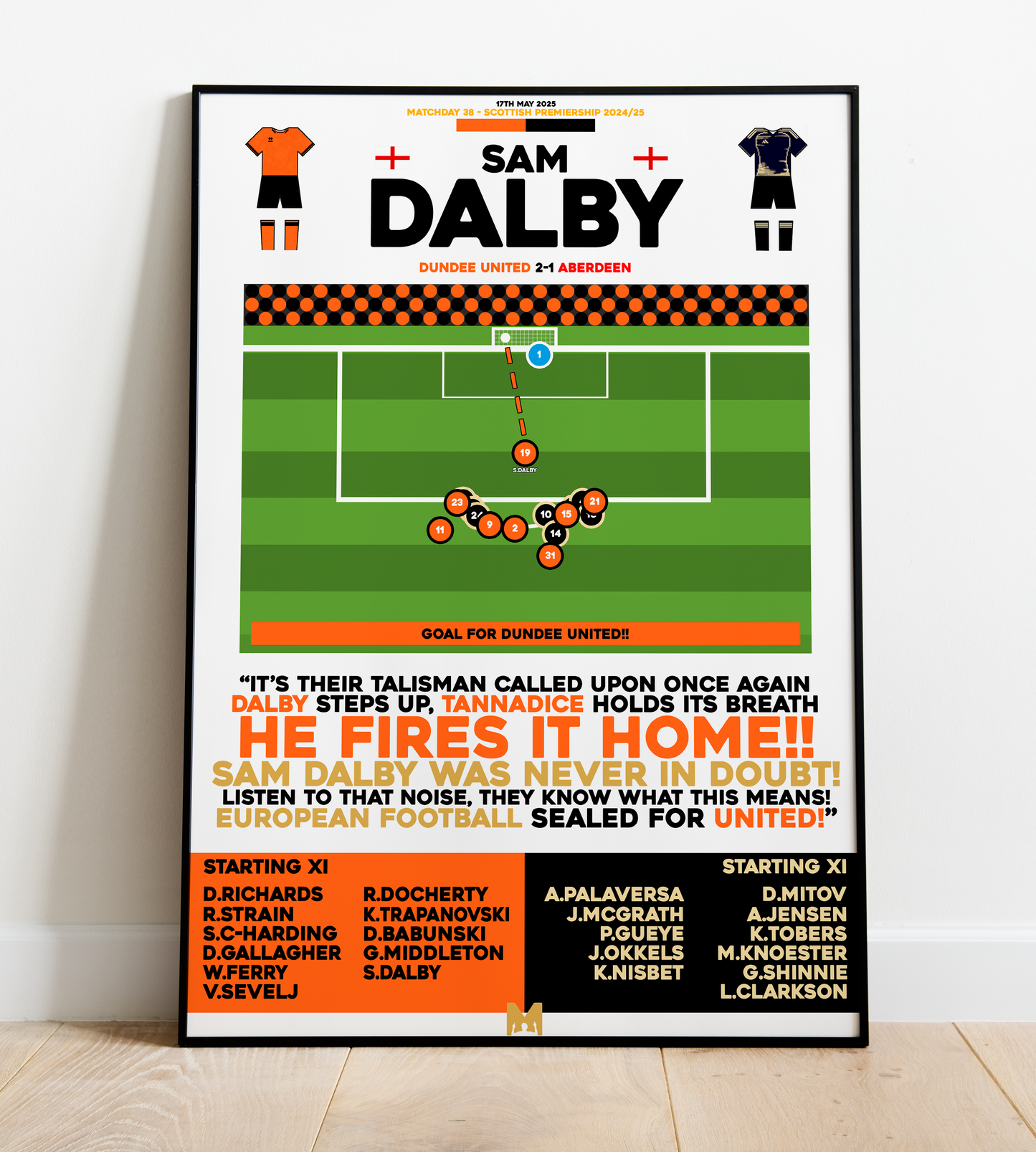 Sam Dalby Goal vs Aberdeen - Scottish Premiership 2024/25 - Dundee United