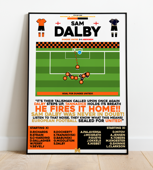Sam Dalby Goal vs Aberdeen - Scottish Premiership 2024/25 - Dundee United