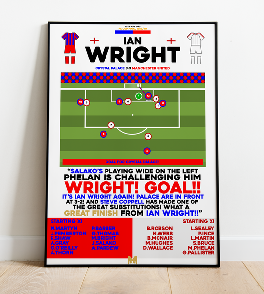 Ian Wright Goal vs Manchester United - FA Cup Final 1990 - Crystal Palace