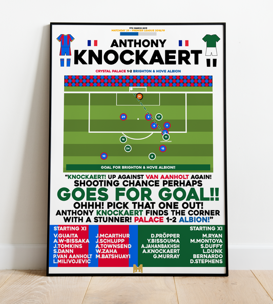 Anthony Knockaert Goal vs Crystal Palace - Premier League 2018/19 - Brighton & Hove Albion
