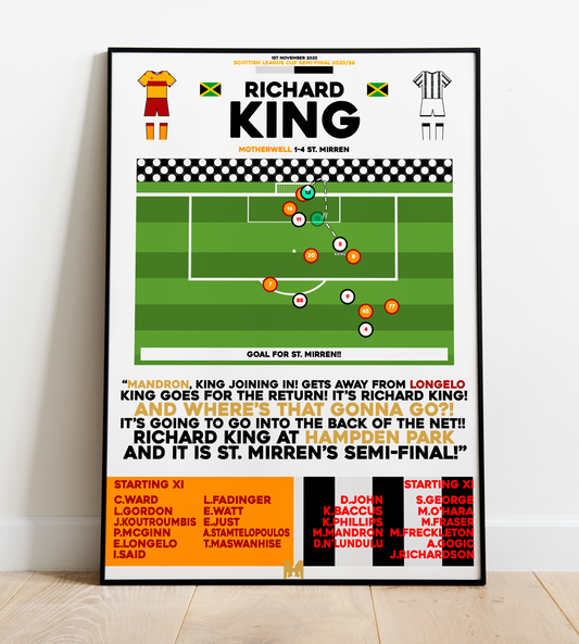 Richard King Goal vs Motherwell - Scottish League Cup 2025/26 - St. Mirren