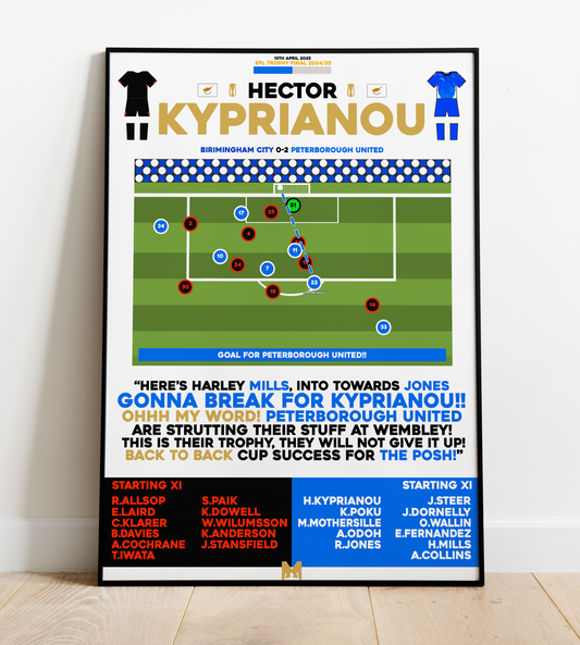 Hector Kyprianou Goal vs Birmingham City - EFL Trophy Final 2024/25 - Peterborough United