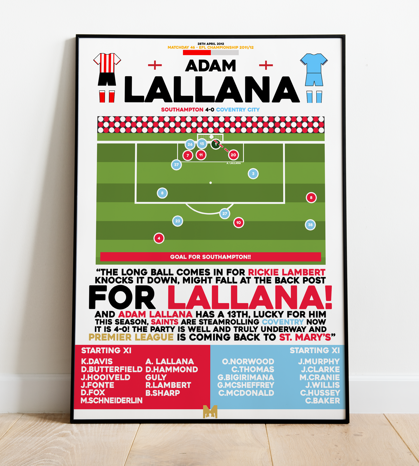 Adam Lallana Goal vs Coventry City - EFL Championship 2011/12 - Southampton