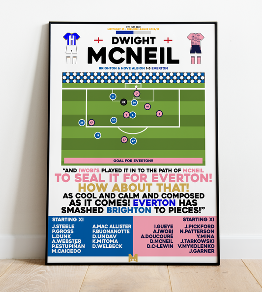 Dwight McNeil Goal vs Brighton & Hove Albion - Premier League 2022/23 - Everton