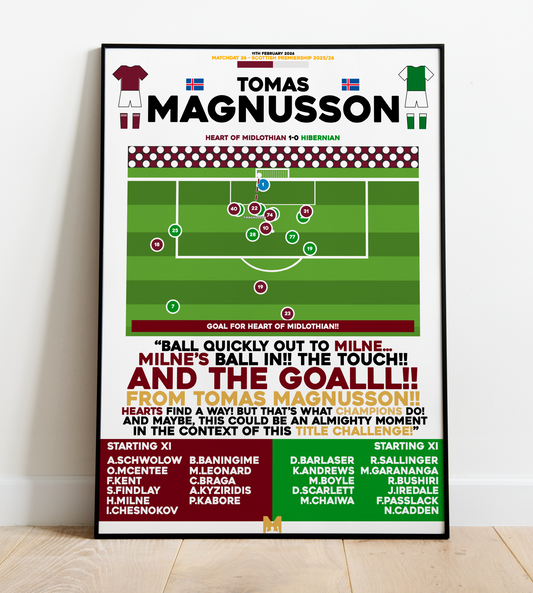 Tomas Magnusson Goal vs Hibernian - Scottish Premiership 2025/26 - Hearts