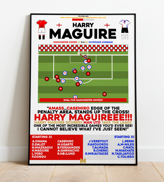 Harry Maguire Goal vs Olympique Lyonnais - UEFA Europa League 2024/25 - Manchester United