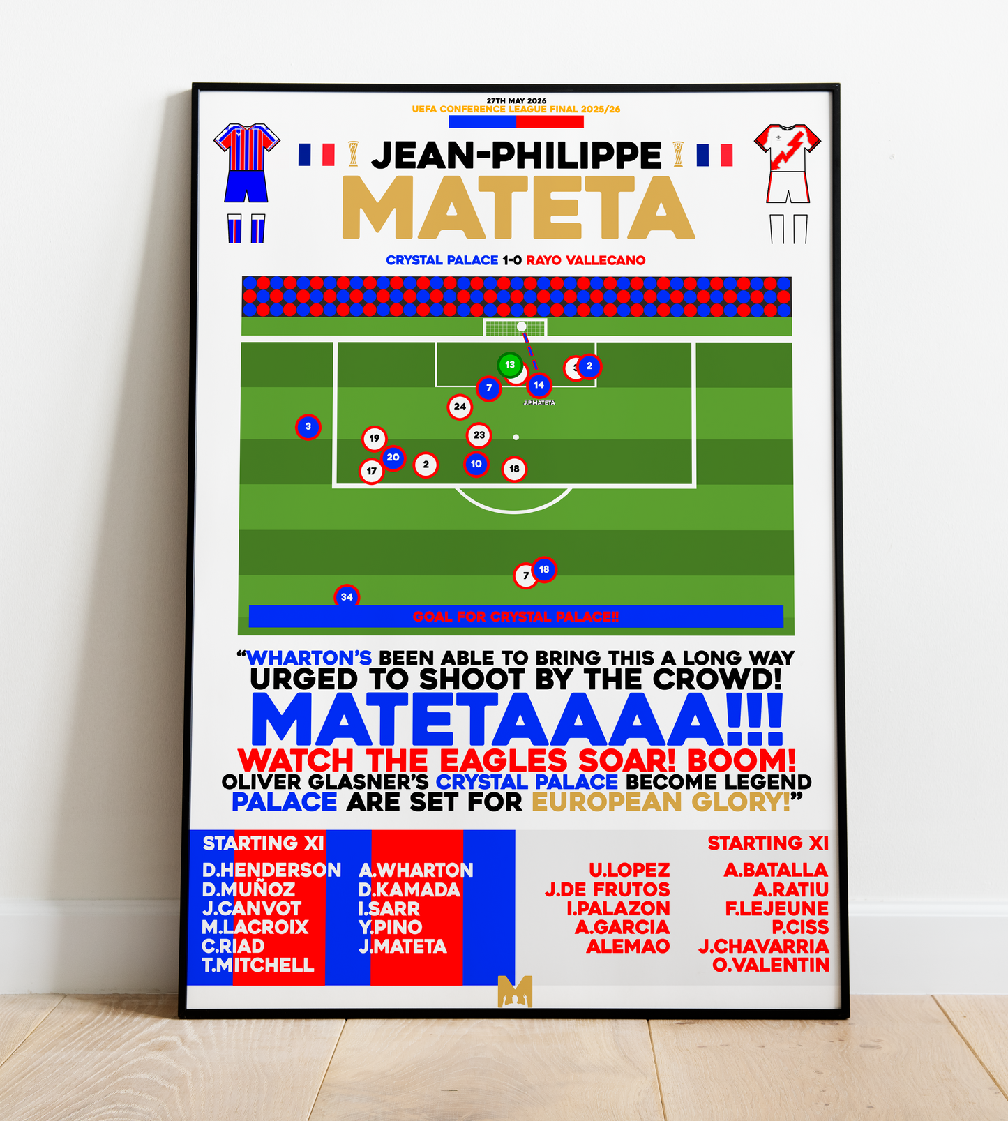 Jean-Philippe Mateta Goal vs Rayo Vallecano - UEFA Europa Conference League Final 2025/26 - Crystal Palace