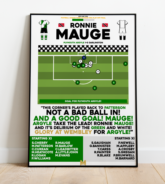 Ronnie Mauge Goal vs Darlington - Third Division Play-Off Final 1996 - Plymouth Argyle