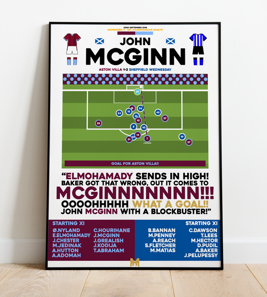 John McGinn Goal vs Sheffield Wednesday - EFL Championship 2016/17 - Aston Villa