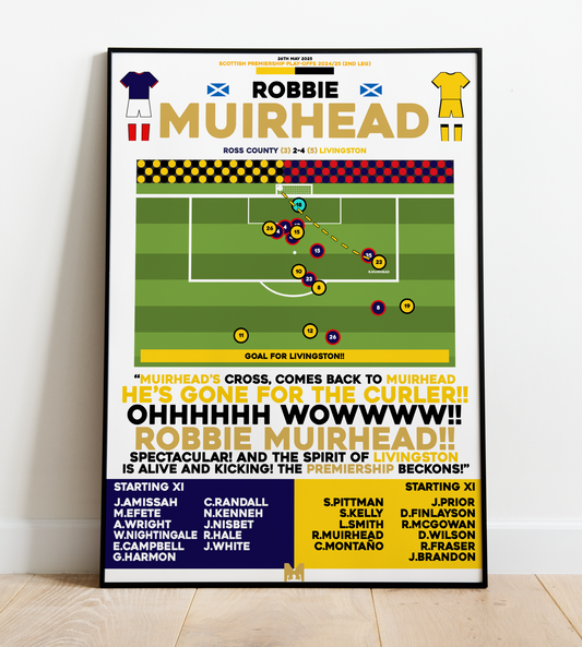 Robbie Muirhead Goal vs Ross County - Scottish Premiership Play-Offs 2024/25 - Livingston