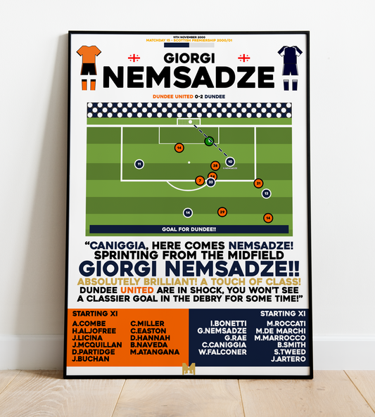 Giorgi Nemsadze Goal vs Dundee United - Scottish Premiership 2000/01 - Dundee