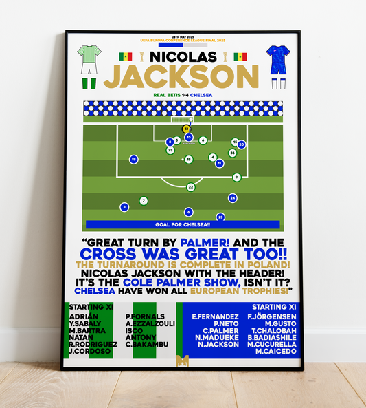 Nicolas Jackson Goal vs Real Betis - UEFA Europa Conference League Final 2025 - Chelsea
