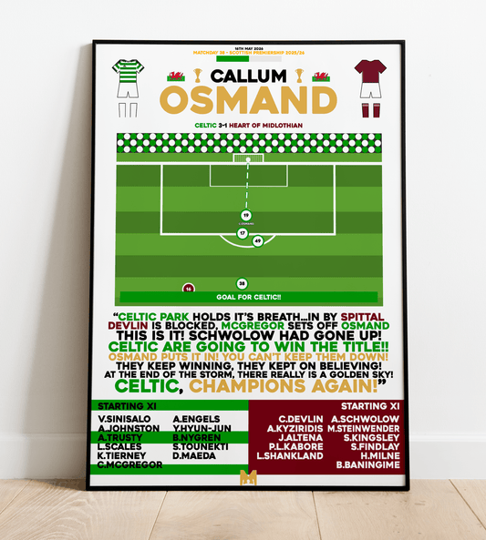 Callum Osmand Goal vs Hearts - Scottish Premiership 2025/26 - Celtic