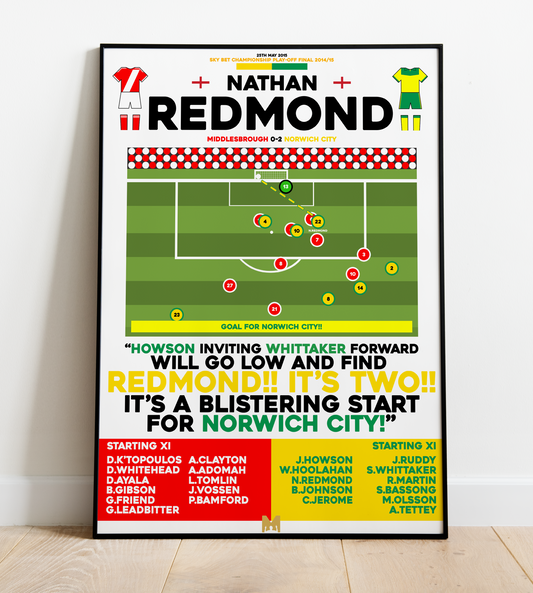 Nathan Redmond Goal vs Middlesbrough - EFL Championship Play-Off Final 2014/15 - Norwich City
