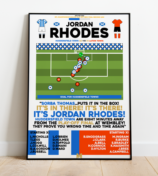 Jordan Rhodes Goal vs Luton Town - EFL Championship Play-Offs 2021/22 - Huddersfield Town