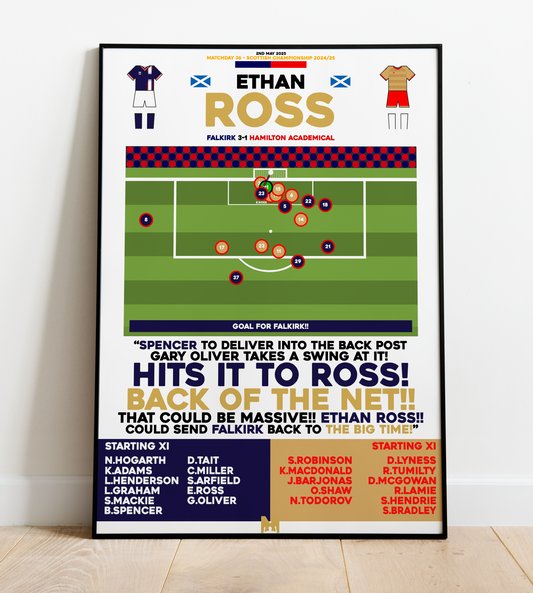 Ethan Ross Goal vs Hamilton Academical - Scottish Championship 2024/25 - Falkirk