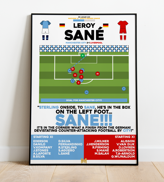 Leroy Sane Goal vs Liverpool - Premier League 2018/19 - Manchester City