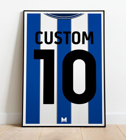 Design Your Own CUSTOM Sheffield Wednesday Kit Print 2022/23 - Home Shirt - Sheffield Wednesday