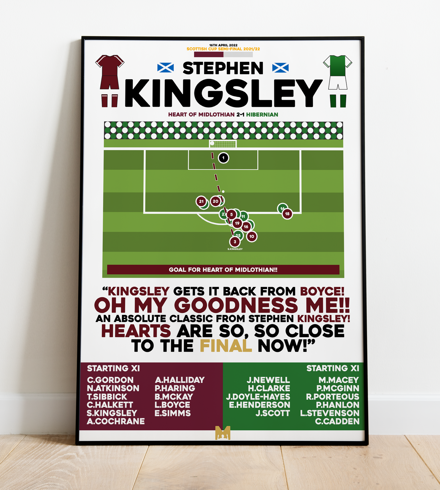 Stephen Kingsley vs Hibernian Goal - Scottish Cup 2021/22 - Hearts