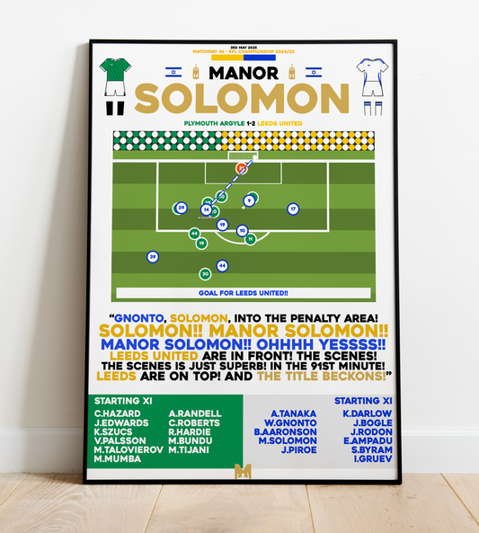 Manor Solomon Goal vs Plymouth Argyle - EFL Championship 2024/25 - Leeds United