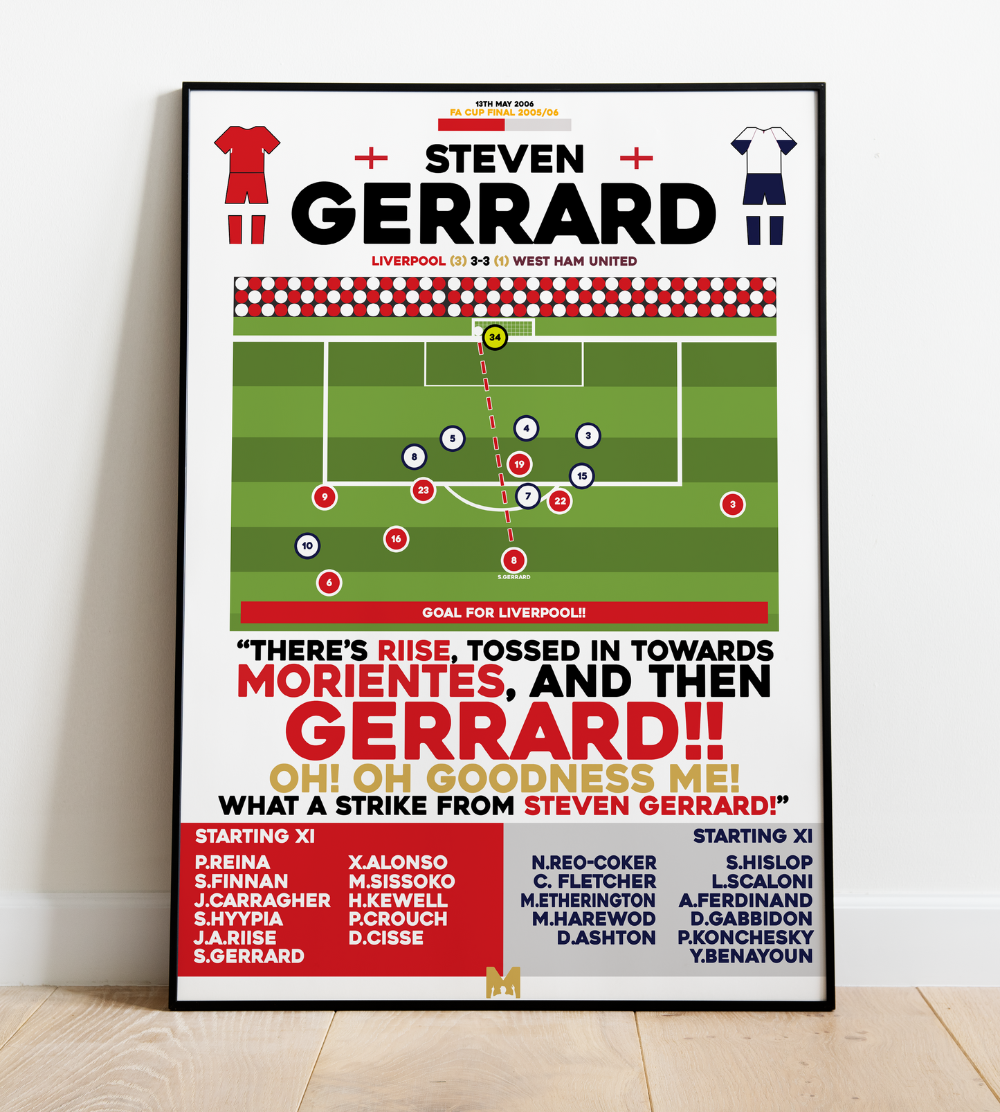 Steven Gerrard 2nd Goal vs West Ham United - FA Cup 2006 - Liverpool