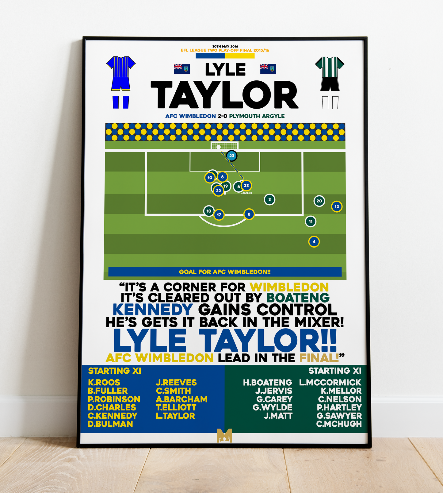 Lyle Taylor Goal vs Plymouth Argyle - EFL League Two Play-Off Final 2016 - AFC Wimbledon