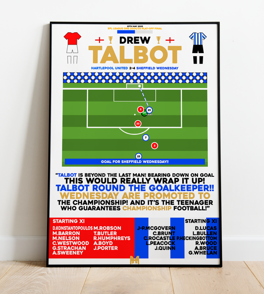 Drew Talbot Goal v Hartlepool United - EFL League One Play-Off Final 2005 - Sheffield Wednesday