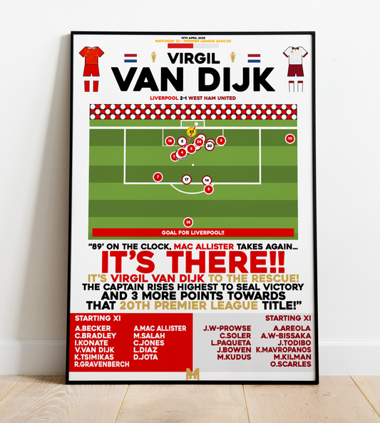 Virgil Van Dijk Goal vs West Ham United - Premier League 2024/25 - Liverpool