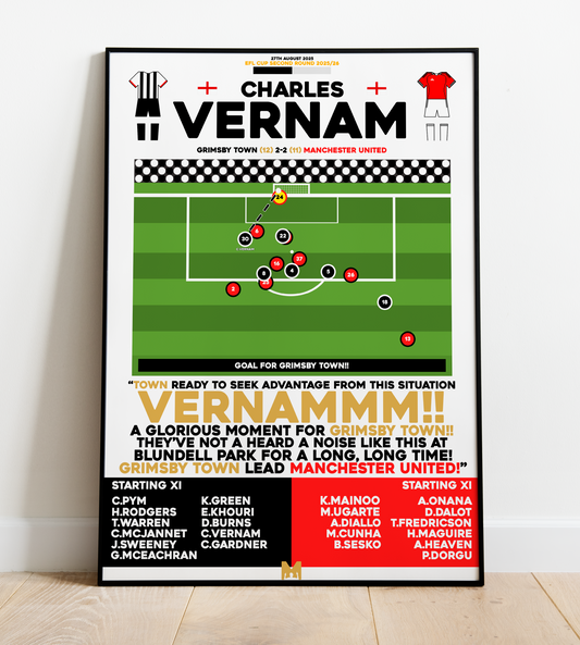 Charles Vernam Goal vs Manchester United - EFL Cup 2025/26 - Grimsby Town