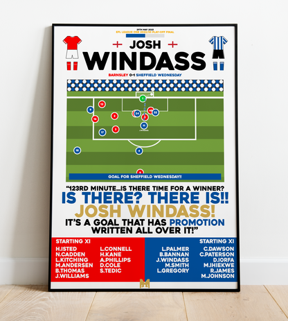 Josh Windass Goal v Barnsley - EFL League One Play-Offs 2022/23 - Sheffield Wednesday
