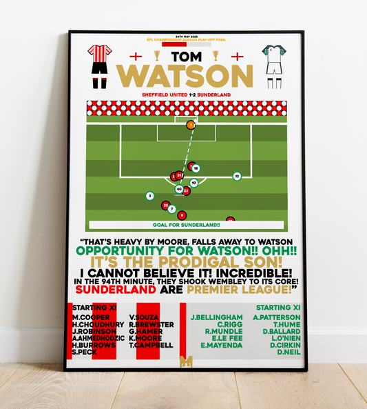 Tom Watson Goal vs Sheffield United - EFL Championship Play-Off Final 2025 - Sunderland