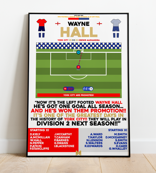 Wayne Hall Penalty vs Crewe Alexandra - 1993 Third Division Play-Off Final - York City