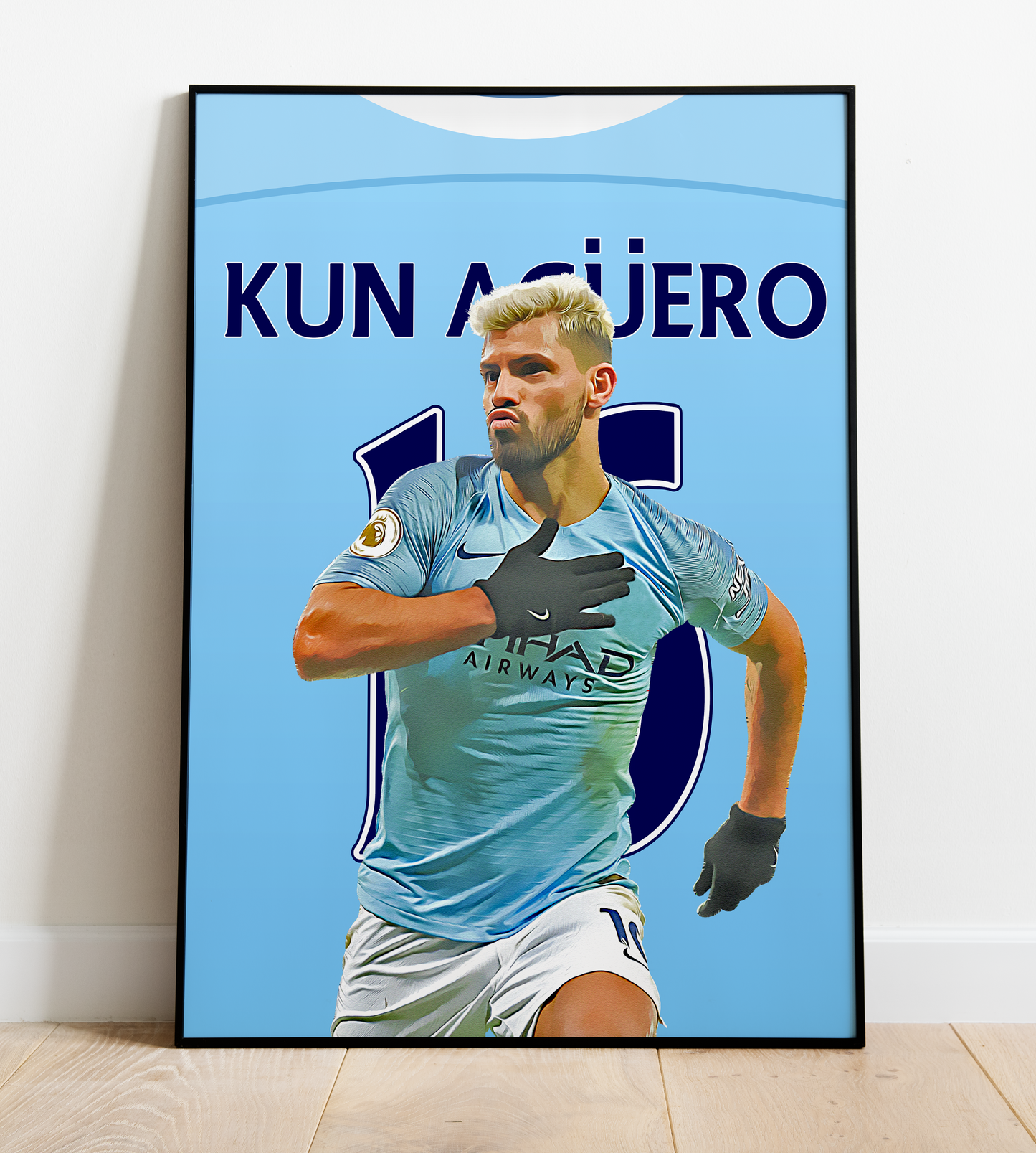 Sergio Aguero Icon Shirt Print - Manchester City