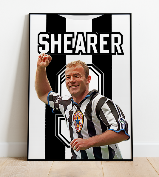 Alan Shearer Player Shirt Print - Newcastle United