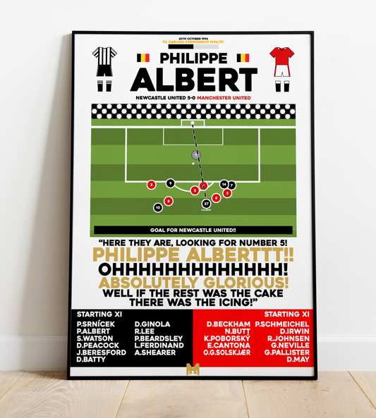 Philippe Albert Goal vs Manchester United - Premiership 1996/97 - Newcastle United
