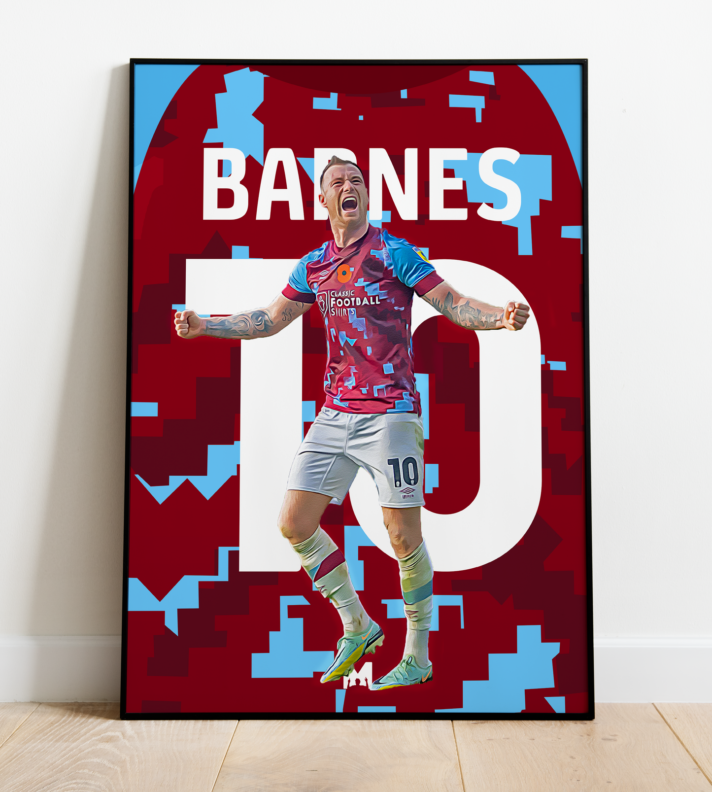 Ashley Barnes Player Shirt Print - Burnley