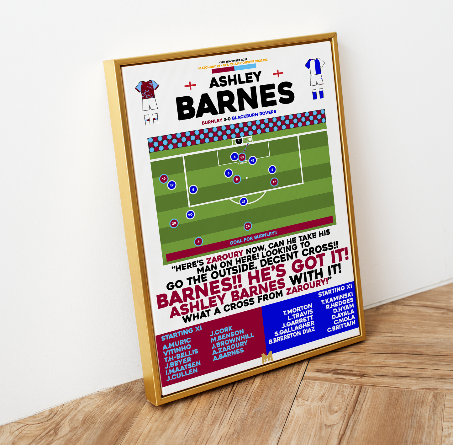 Ashley Barnes 1st Goal vs Blackburn Rovers - EFL Championship 2022/23 - Burnley