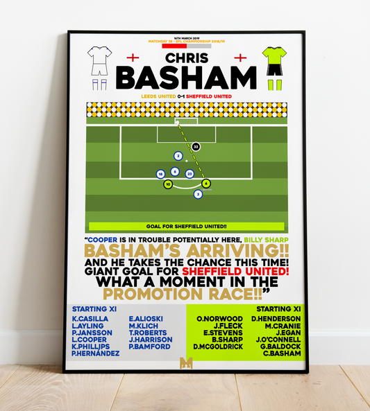 Chris Basham Goal vs Leeds United - EFL Championship 2018/19 - Sheffield United