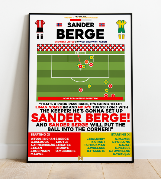 Sander Berge Goal vs West Bromwich Albion - EFL Championship 2022/23 - Sheffield United