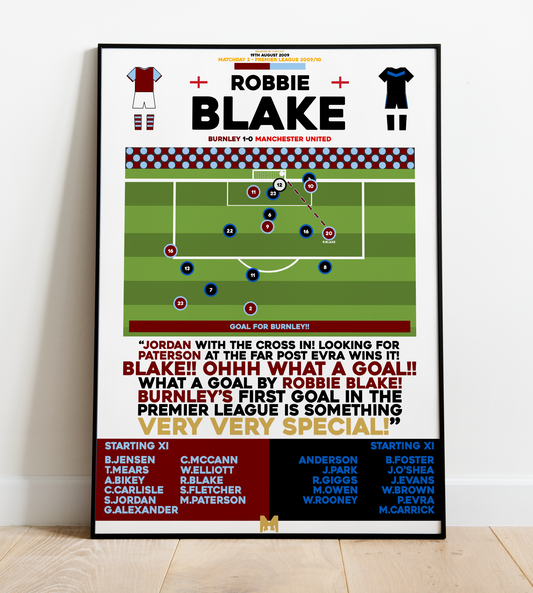 Robbie Blake Goal vs Manchester United (Turfcast) - Premier League 2009/10 - Burnley