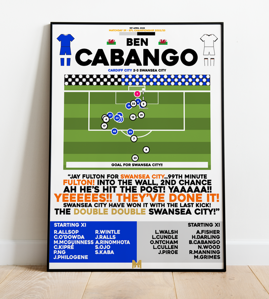 Ben Cabango Goal vs Cardiff City - EFL Championship 2022/23 - Swansea City